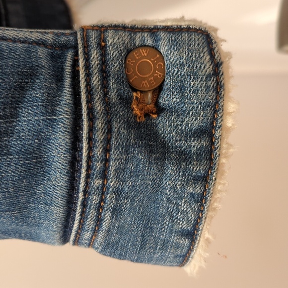 EUC J. Crew Mercantile Sherpa Lined Denim Jean Jacket Size Large - Picture 6 of 8
